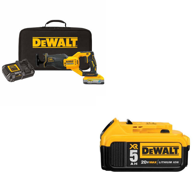 DeWalt DCS382H1 20V Max XR Recip Saw Kit W/ FREE DCB205 20V MAX Battery Pack