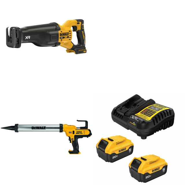 DeWalt DCS384B 20V Max Reciprocating Saw Kit W/ DCE580B Adhesive Gun and FREE DCB205-2C Battery Kit