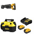 DeWalt DCS384B 20V Max Reciprocating Saw Kit W/ DCV580H Wet Dry Vacuum and FREE DCB205-2C Battery Kit