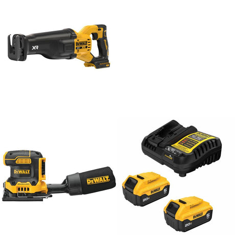DeWalt DCS384B 20V MAX Reciprocating Saw Kit W/ DCW200B Sander and FREE DCB205-2C Battery Kit