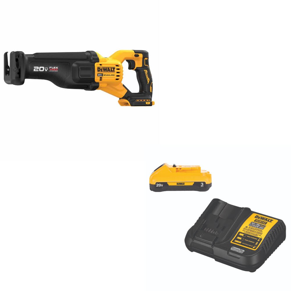 DeWalt DCS386B 20V MAX FLEXVOLT Recip Saw W/ DCB230C 20V MAX Starter Kit