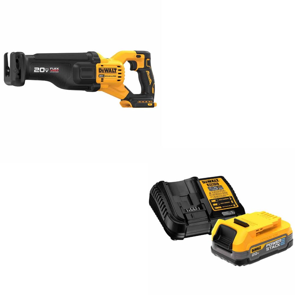 DeWalt DCS386B 20V MAX FLEXVOLT Recip Saw W/ DCBP034C 20V MAX Starter Kit