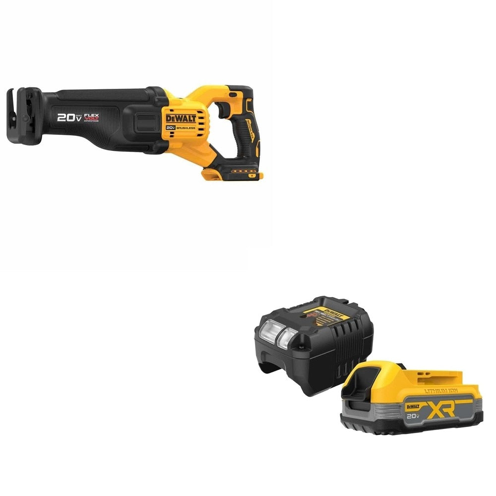 DeWalt DCS386B 20V MAX FLEXVOLT Recip Saw W/ DCBP034C 20V MAX Starter Kit