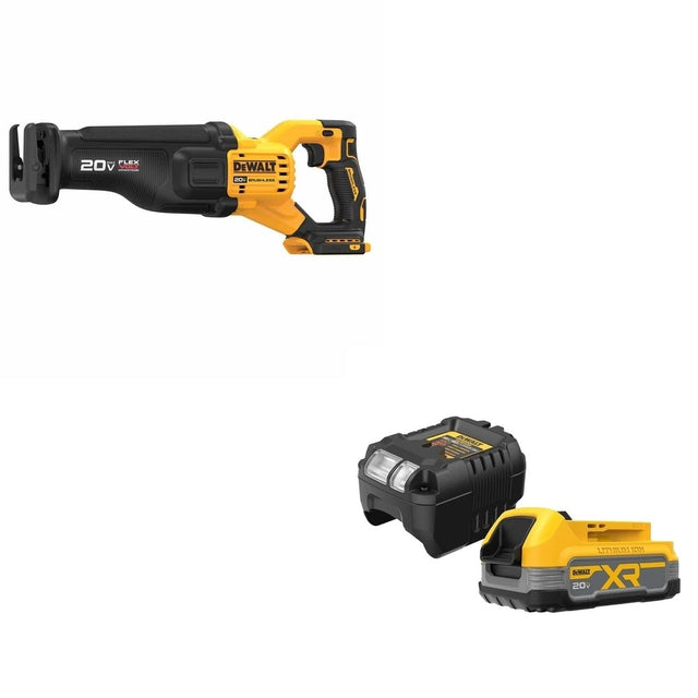 DeWalt DCS386B 20V MAX FLEXVOLT Recip Saw W/ DCBP034C 20V MAX Starter Kit