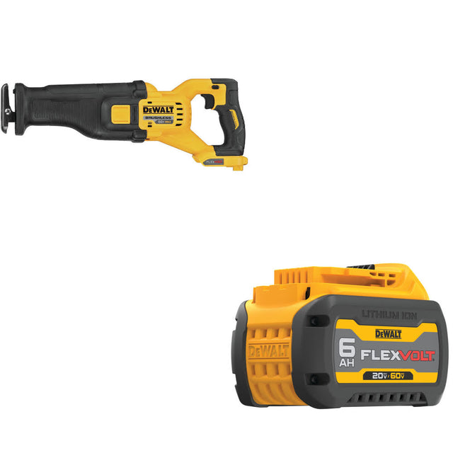 DeWalt DCS389B 60V Max Recip Saw, Bare W/ FREE DCB606 20/60V MAX 6.0Ah Battery