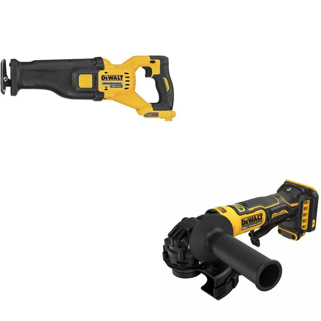 DeWalt DCS389B 60V MAX Reciprocating Saw W/ DCG402B ATOMIC Angle Grinder