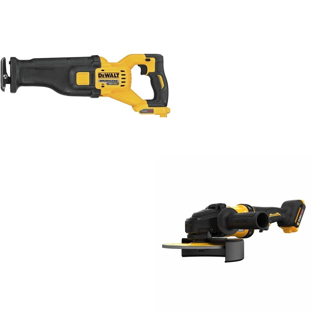 DeWalt DCS389B 60V MAX Reciprocating Saw W/ DCG440B 7 in. Grinder
