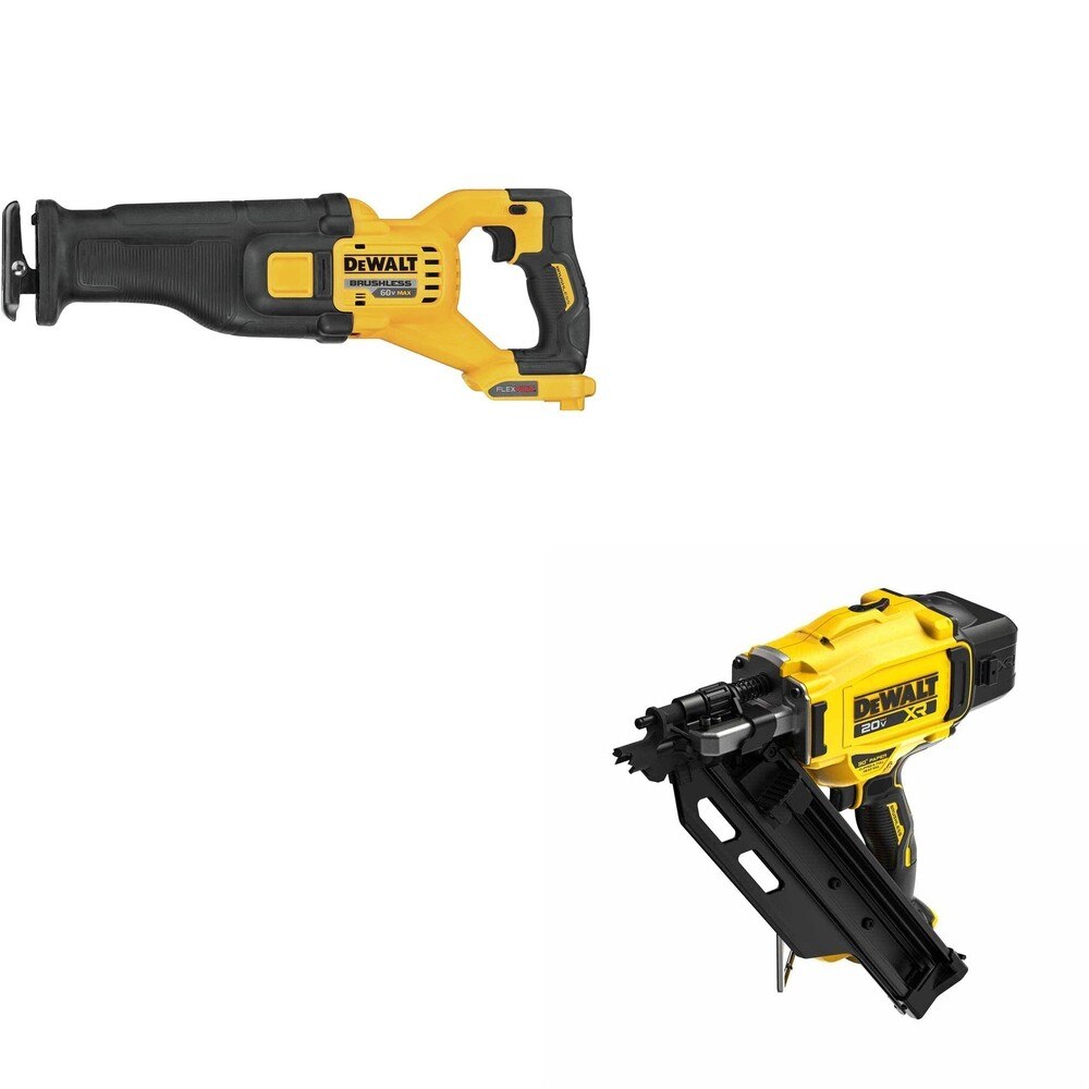 DeWalt DCN930B 20V MAX XR 30-Degree Framing Nailer W/ DCS389B 60V Recip Saw