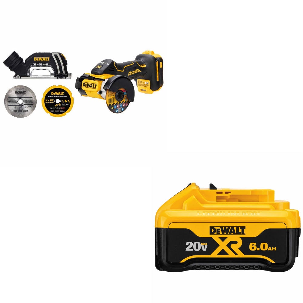 DeWalt DCS438B 20V MAX XR 3" Cut-Off Tool W/ DCB206 20V MAX 6.0Ah Battery Pack