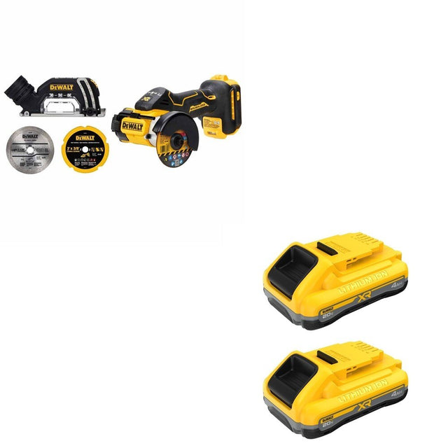 DeWalt DCB2104-2 20V MAX XR POWERPACK 4Ah Battery 2-Pack W/ DCS438B 3 in. Cut-Off Tool