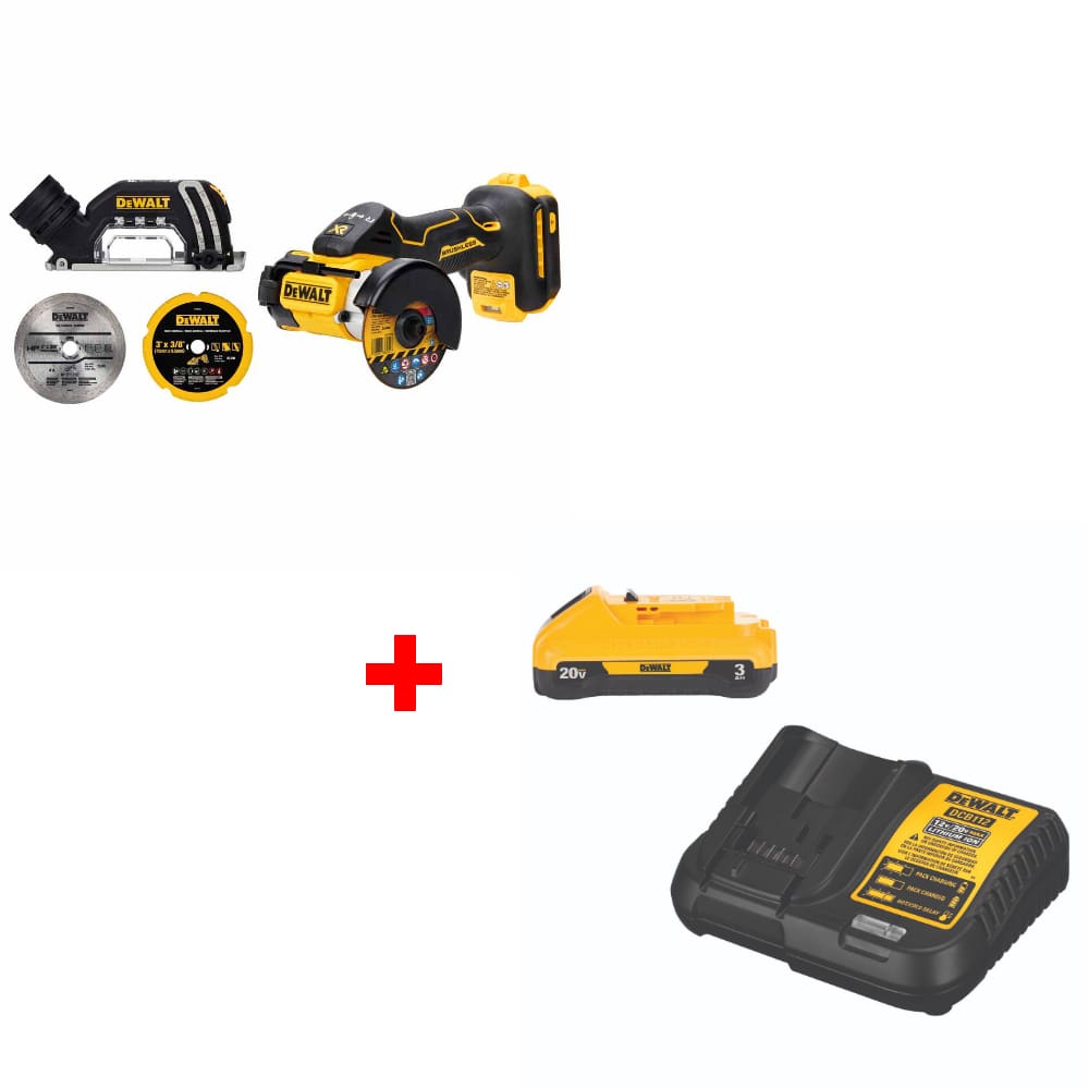 DeWalt DCS438B 20V MAX XR 3" Cut-Off Tool w/ FREE DCB230C 20V MAX Starter Kit