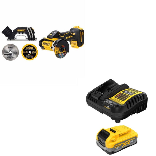DeWalt DCBP320C 20V MAX XR POWERSTACK 3.5Ah Battery Kit W/ DCS438B 3 in. Cut-Off Tool