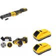 DeWalt DCF510B 20V MAX XR Sealed Head Ratchet W/ DCB2104-2 POWERPACK 4Ah 2-Pack and DCS438B