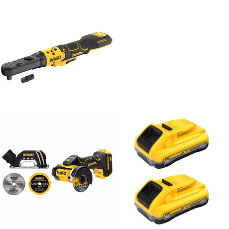 DeWalt DCF510B 20V MAX XR Sealed Head Ratchet W/ DCB2104-2 POWERPACK 4Ah 2-Pack and DCS438B
