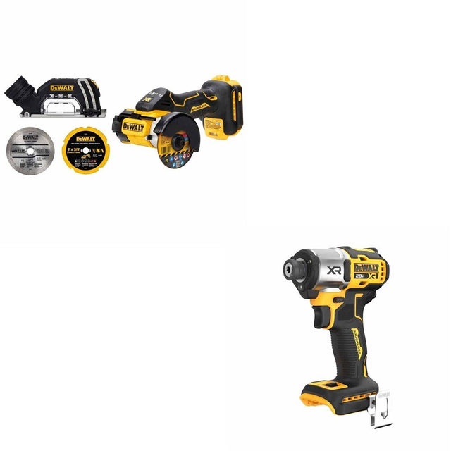 DeWalt DCF845B 20V MAX XR 1/4 in. 3-Speed Impact Driver W/ DCS438B 3 in. Cut-Off Tool
