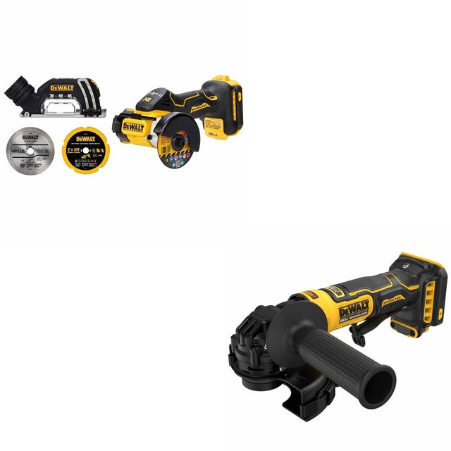 DeWalt DCG402B ATOMIC 20V MAX 4-1/2 in. Angle Grinder W/ DCS438B 3 in. Cut-Off Tool