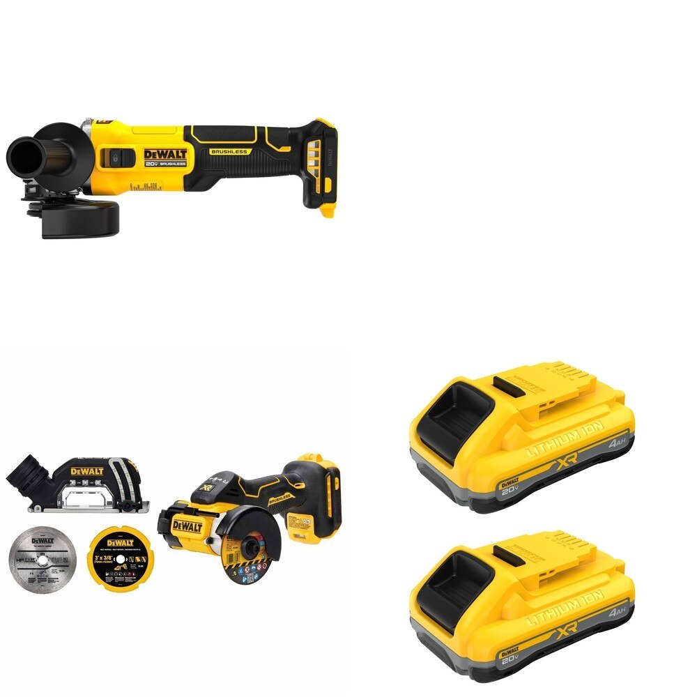 DeWalt DCB2104-2 POWERPACK 4Ah 2-Pack W/ DCG407B Slide-Switch Grinder and DCS438B
