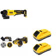 DeWalt DCB2104-2 POWERPACK 4Ah 2-Pack W/ DCS438B and DCG408B Paddle-Switch Grinder