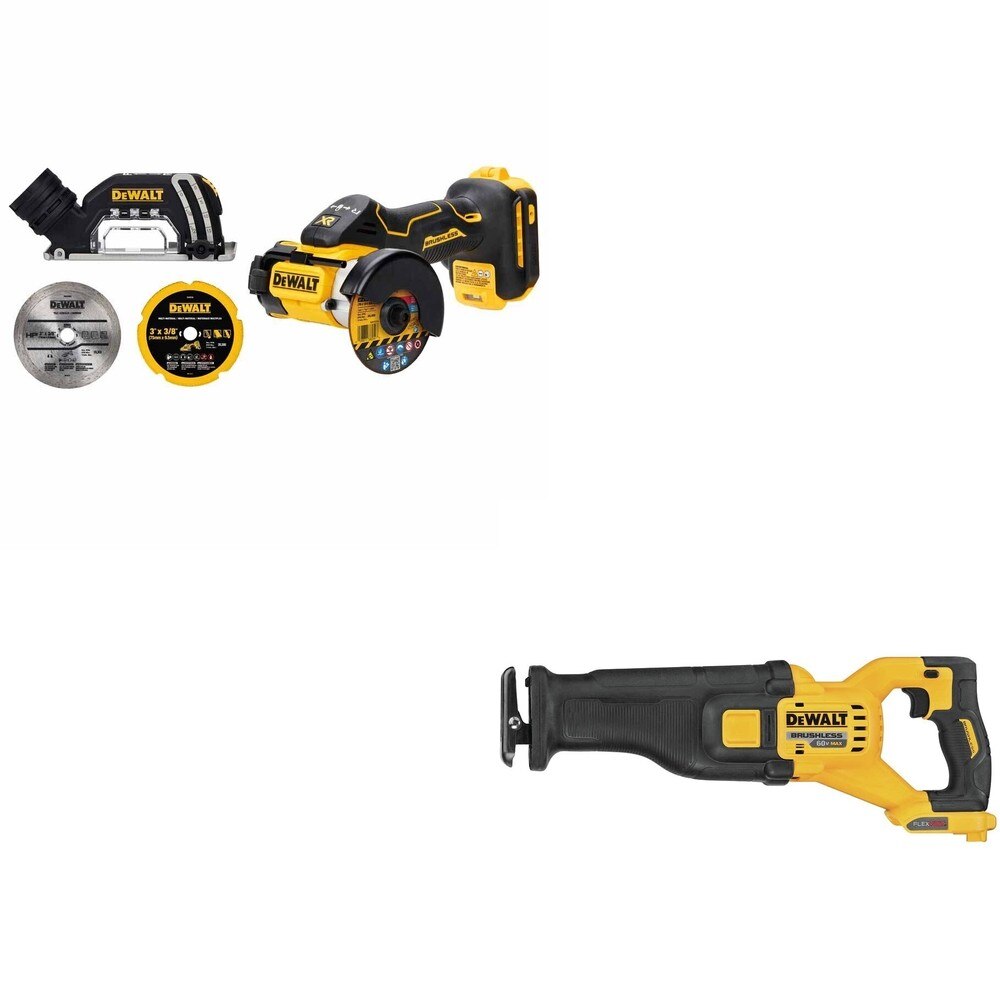DeWalt DCS389B 60V MAX Reciprocating Saw W/ DCS438B 3 in. Cut-Off Tool