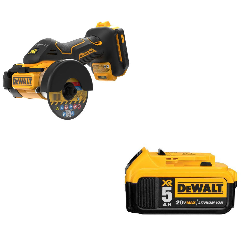 DEWALT DCS438E1 20V MAX XR Cut-Off Tool Kit W/ FREE DCB205 20V MAX Battery Pack