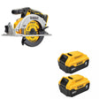 DeWalt DCS565B 20V MAX Circ Saw - 6-1/2" W/ DCB205-2 20V MAX 5Ah Battery, 2-Pack