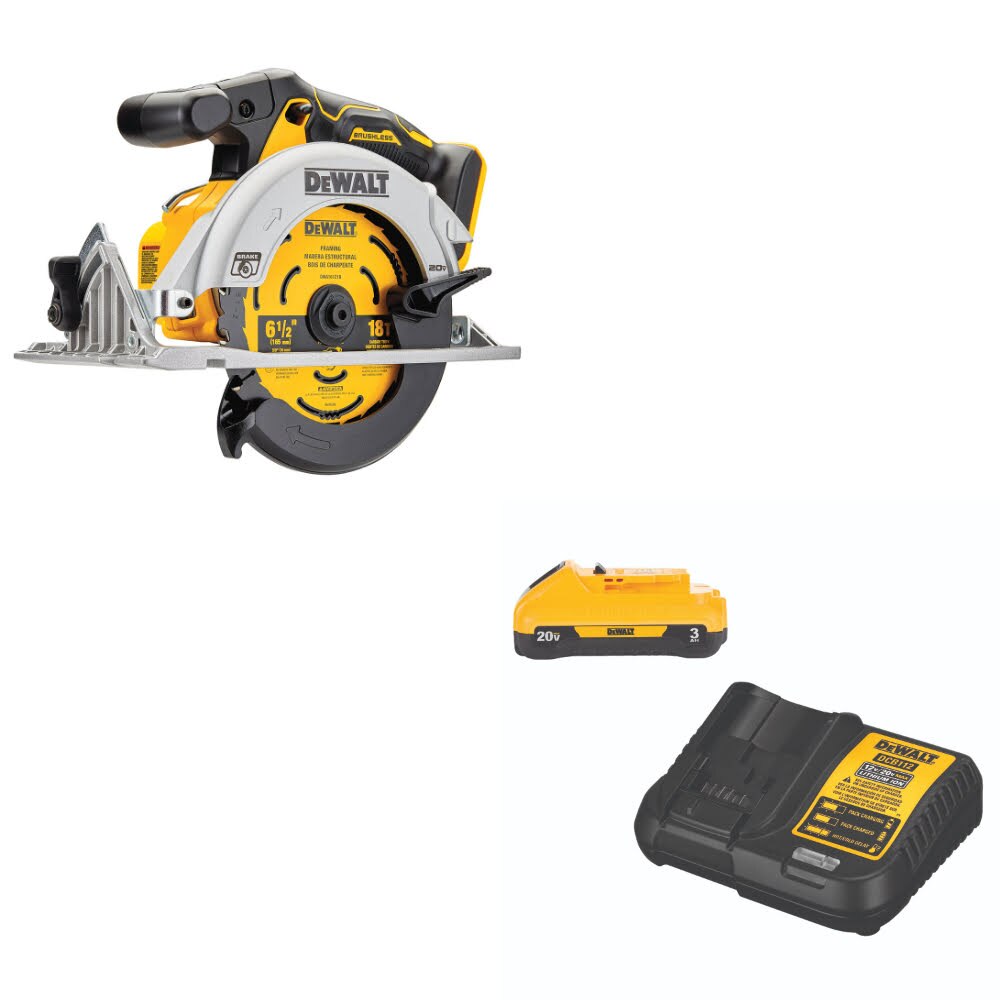 DeWalt DCS565B 20V MAX Circ Saw - 6-1/2", Bare W/ DCB230C 20V MAX Starter Kit