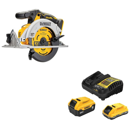 DeWalt DCB245-2C 20V MAX 4.0Ah and 5.0Ah Battery Starter Kit W/ DCS565B 6-1/2 in. Circular Saw