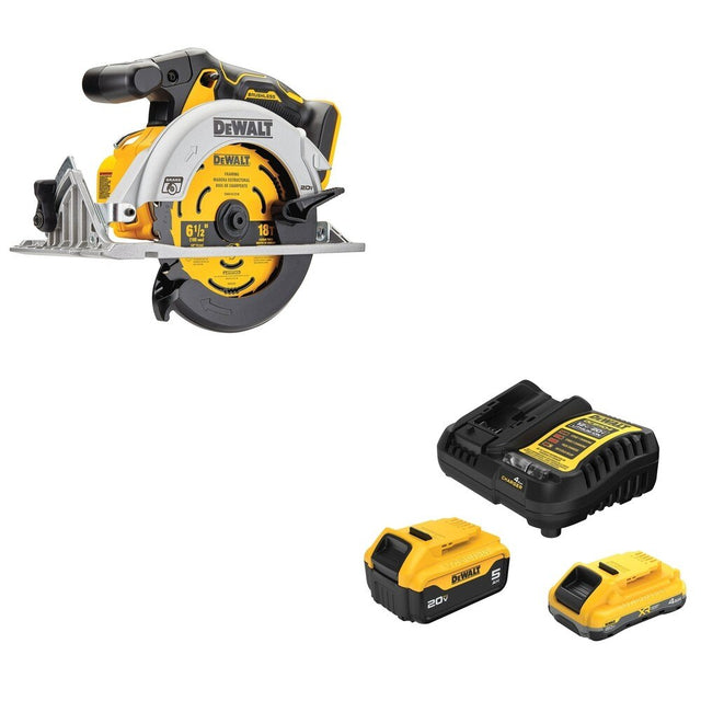 DeWalt DCB245-2C 20V MAX 4.0Ah and 5.0Ah Battery Starter Kit W/ DCS565B 6-1/2 in. Circular Saw