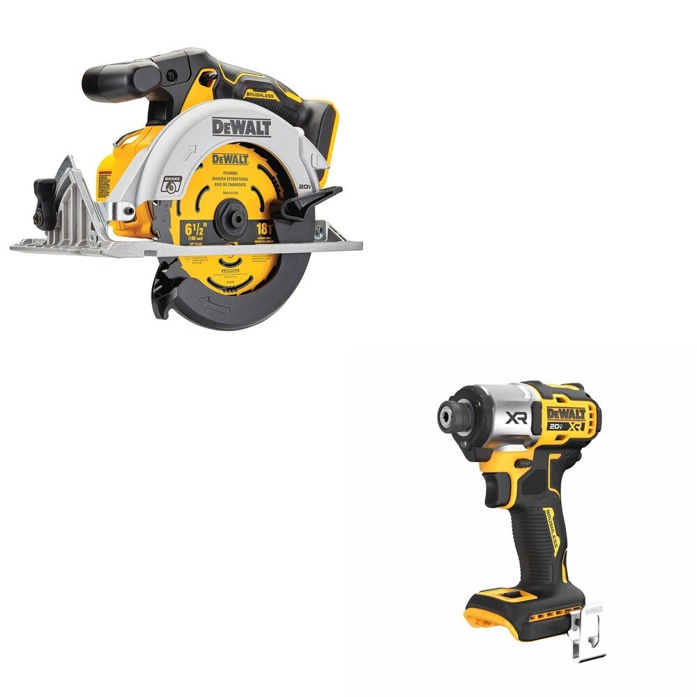 DeWalt DCF845B 20V MAX XR 1/4 in. 3-Speed Impact Driver W/ DCS565B 6-1/2 in. Circular Saw