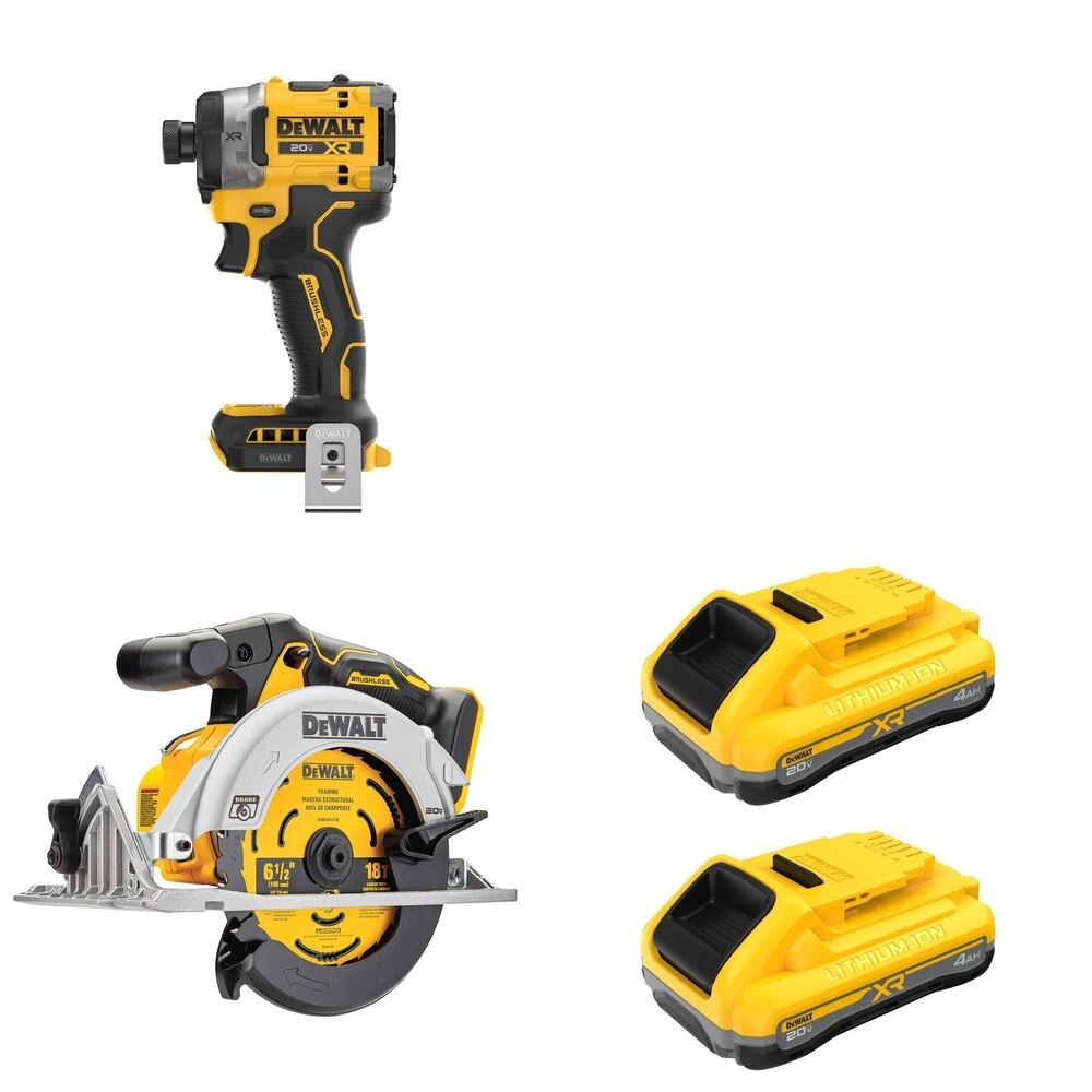 DeWalt DCB2104-2 20V MAX XR POWERPACK 4Ah Battery 2-Pack W/ DCF860B Impact Driver and DCS565B