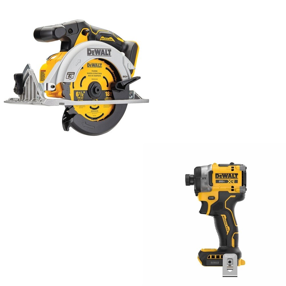 DeWalt DCF860B 20V MAX XR 1/4 in. Impact Driver W/ DCS565B 6-1/2 in. Circular Saw