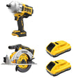 DeWalt DCF961B High Torque Impact Wrench W/ DCB2104-2 and DCS565B 6-1/2 in. Circular Saw