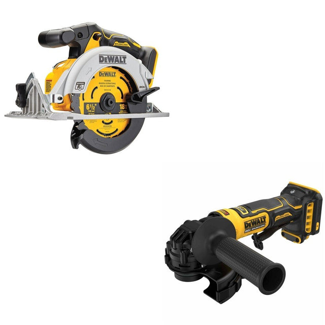 DeWalt DCG402B ATOMIC 20V MAX 4-1/2 in. Angle Grinder W/ DCS565B 6-1/2 in. Circular Saw