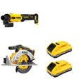 DeWalt DCB2104-2 POWERPACK 4Ah 2-Pack W/ DCG407B and DCS565B 6-1/2 in. Circular Saw