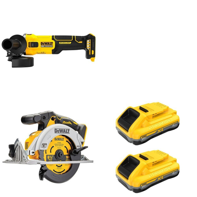 DeWalt DCB2104-2 POWERPACK 4Ah 2-Pack W/ DCG407B and DCS565B 6-1/2 in. Circular Saw