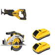 DeWalt DCB2104-2 POWERPACK 4Ah 2-Pack W/ DCS565B 6-1/2 in. Circular Saw and DCS382B