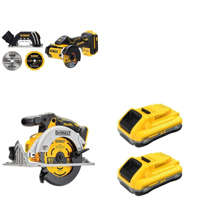DeWalt DCB2104-2 POWERPACK 4Ah 2-Pack W/ DCS565B 6-1/2 in. Circular Saw and DCS438B