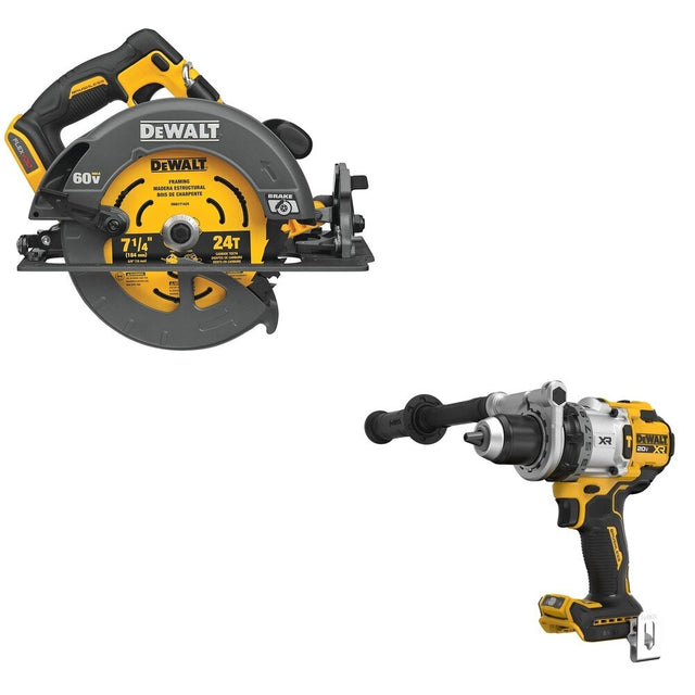 DeWalt DCS578B 60V MAX 7-1/4 in. Circular Saw W/ DCD1007B Hammer Drill