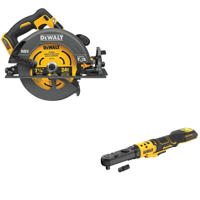 DeWalt DCS578B 60V MAX 7-1/4 in. Circular Saw W/ DCF510B Sealed Head Ratchet