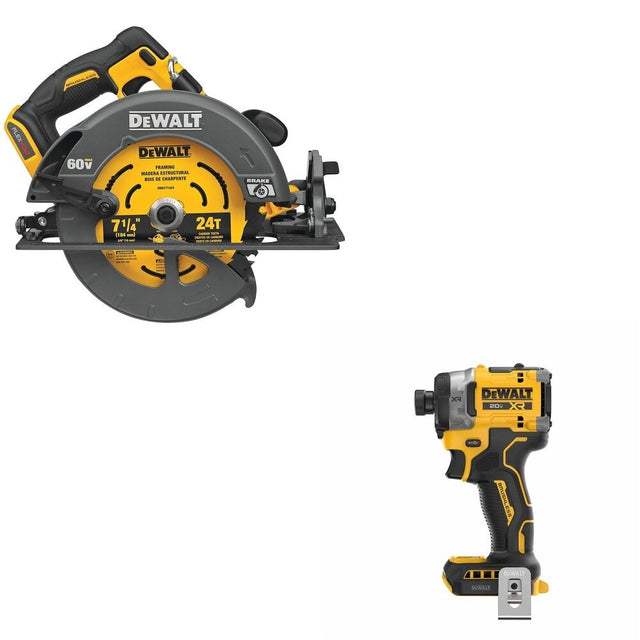 DeWalt DCS578B 60V MAX 7-1/4 in. Circular Saw W/ DCF860B Impact Driver