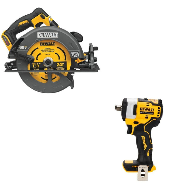 DeWalt DCS578B 60V MAX 7-1/4 in. Circular Saw W/ DCF911B Impact Wrench