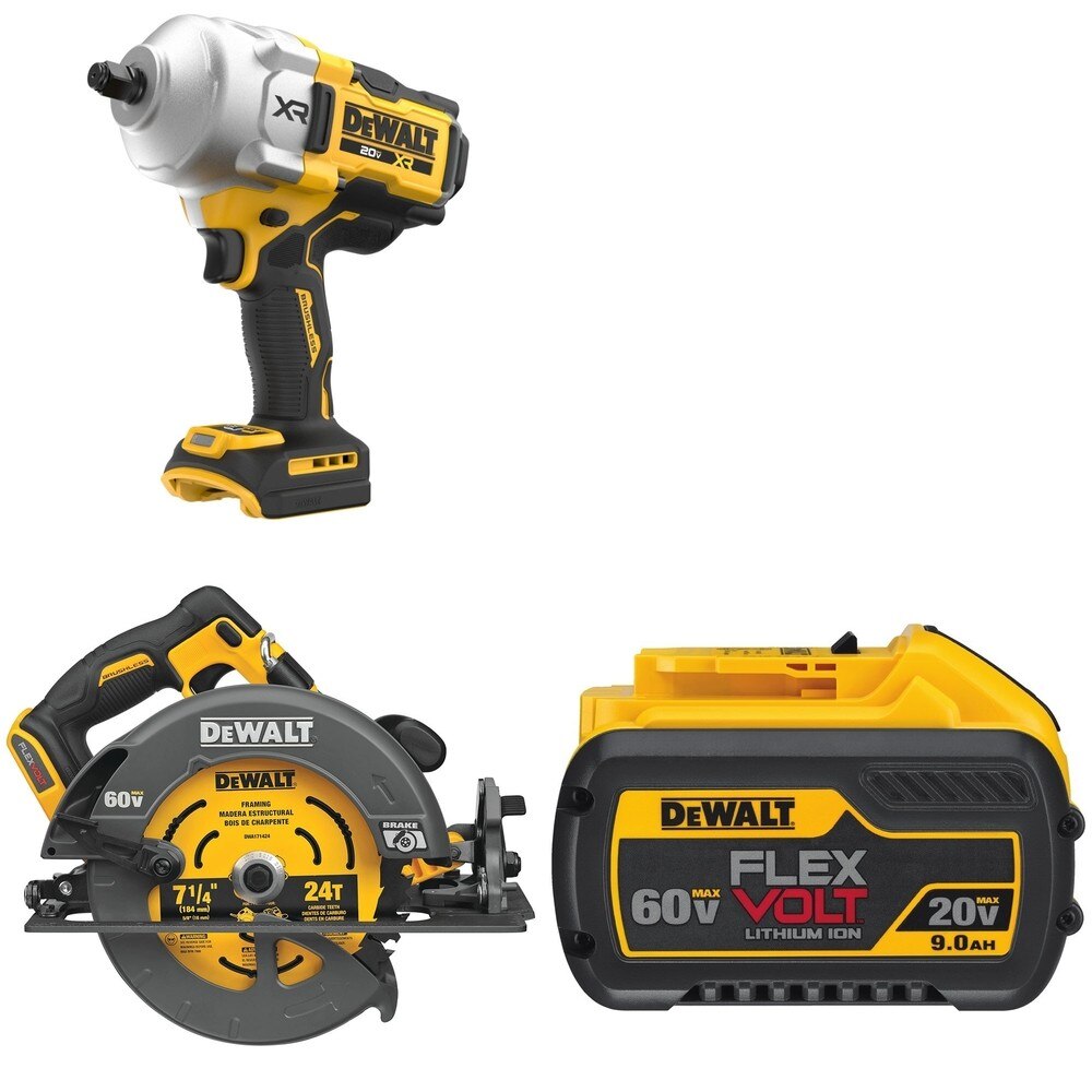 DeWalt DCF961B 20V MAX XR 1/2 in. High Torque Impact Wrench W/ DCS578B and DCB609 9.0Ah Battery