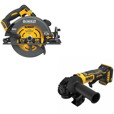DeWalt DCS578B 60V MAX 7-1/4 in. Circular Saw W/ DCG402B ATOMIC Angle Grinder