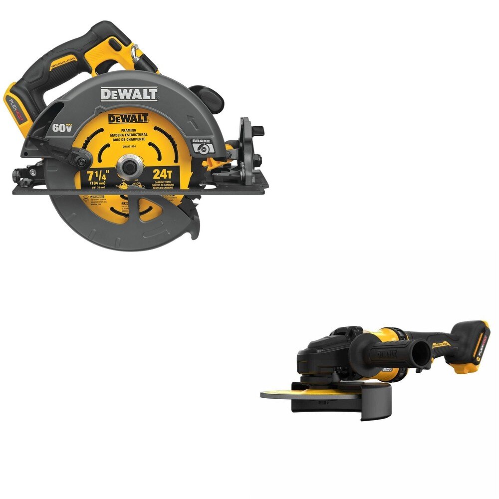 DeWalt DCS578B 60V MAX 7-1/4 in. Circular Saw W/ DCG440B 7 in. Grinder