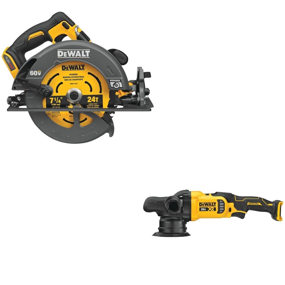 DeWalt DCS578B 60V MAX 7-1/4 in. Circular Saw W/ DCM848B Random Orbit Polisher