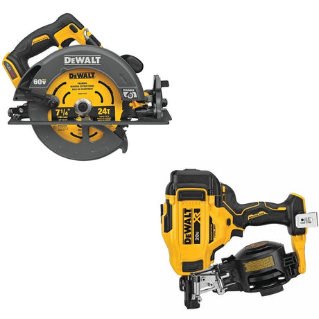 DeWalt DCN45RNB 20V MAX 15-Degree Roofing Nailer W/ DCS578B 7-1/4 in. Circular Saw