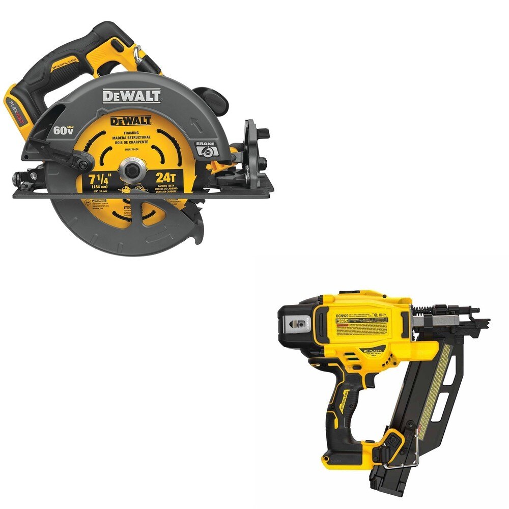 DeWalt DCN920B 20V MAX XR 21-Degree Framing Nailer W/ DCS578B 7-1/4 in. Circular Saw