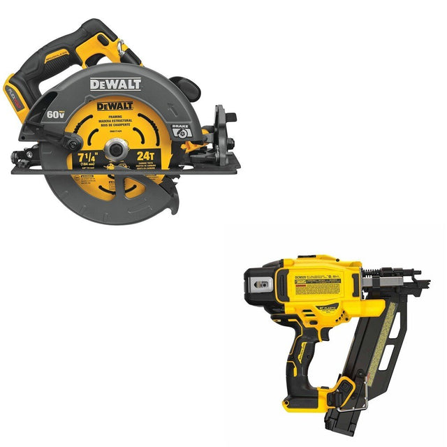 DeWalt DCN920B 20V MAX XR 21-Degree Framing Nailer W/ DCS578B 7-1/4 in. Circular Saw