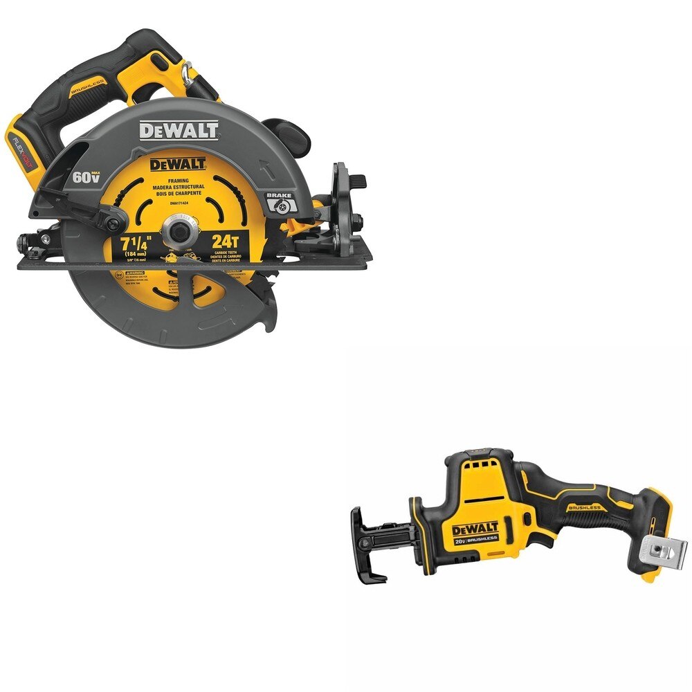 DeWalt DCS578B 60V MAX 7-1/4 in. Circular Saw W/ DCS369B One-Handed Recip Saw