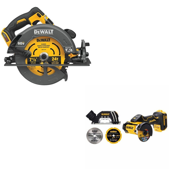 DeWalt DCS578B 60V MAX 7-1/4 in. Circular Saw W/ DCS438B 3 in. Cut-Off Tool